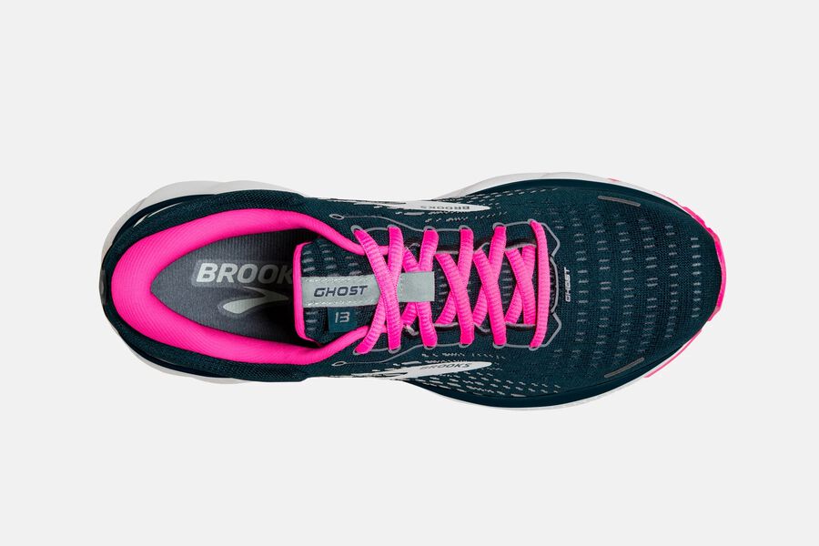 Brooks Ghost 13 Road Running Shoes - Womens - Navy/Pink - OP2390574